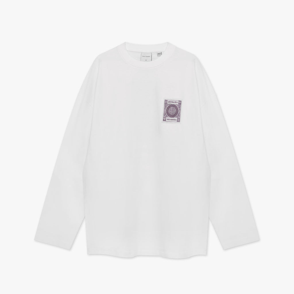 Buraka Som Sistema x Daily Paper: White Stamp Longsleeve