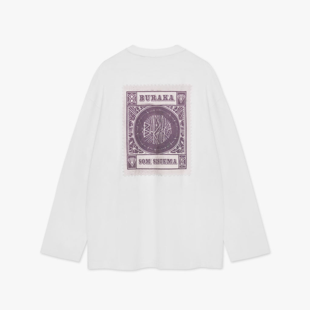 Buraka Som Sistema x Daily Paper: White Stamp Longsleeve