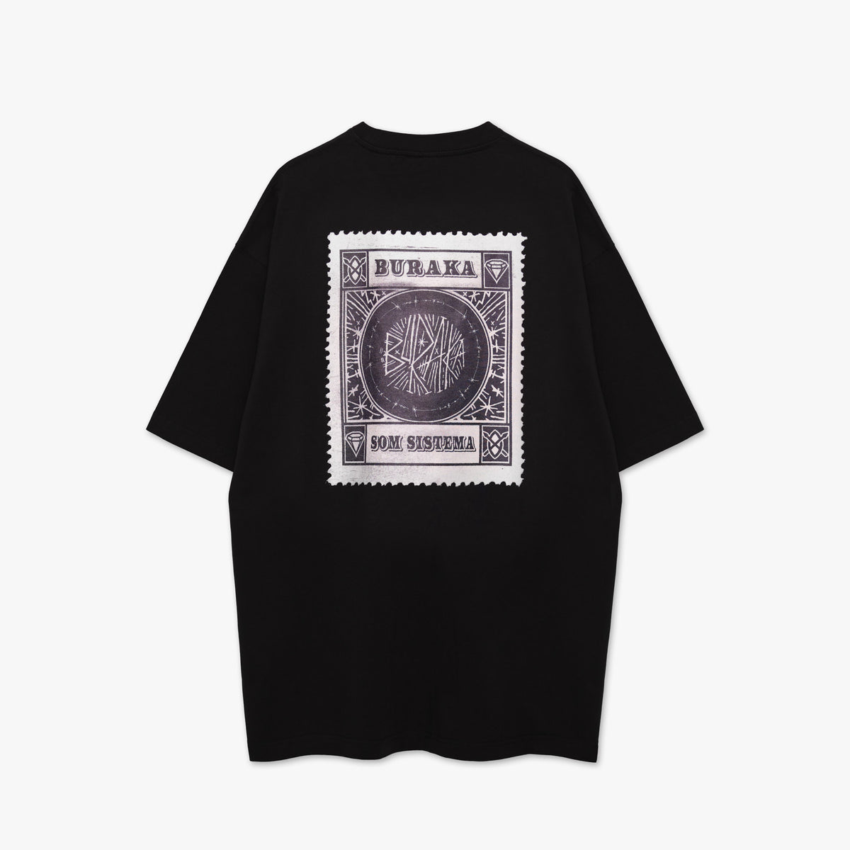 Buraka Som Sistema x Daily Paper: Washed Black Stamp T-shirt